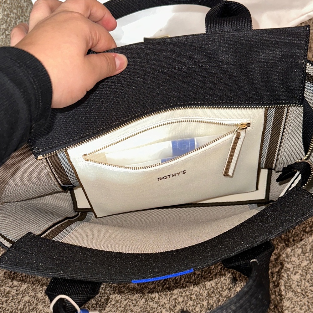 Rothy's Elegant Black and Cream Tote